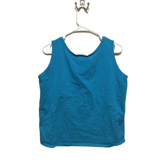 On Your Mark Women Tank Top Size L Blue Cotton sku13 - Picture 2 of 3